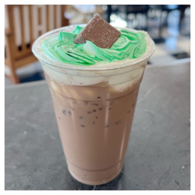 Dubai Chocolate Pistachio Latte, Hot or Iced.